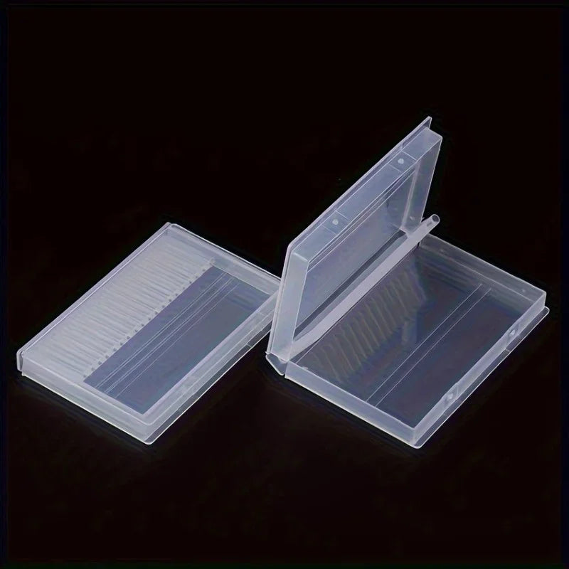 2-Pack Clear Acrylic Nail Drill Bit Holder | 20-Hole Organizer Nail Drill Bit Holder QXL
