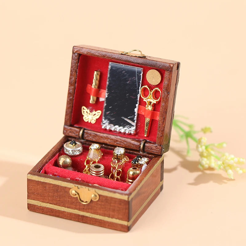 Miniature Jewelry Box | 1:12 Scale Dollhouse DIY Accessory Dollhouse Miniature QXL