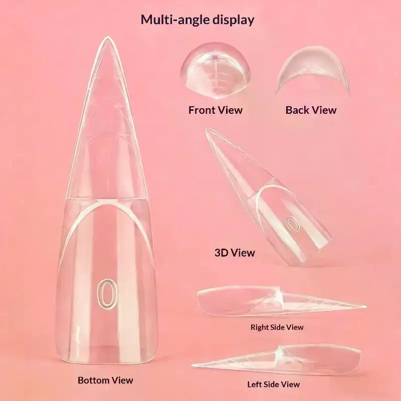 150-Pc Transparent Dual Nail Forms | 15 Sizes French Tip Nail Extension Forms QXL