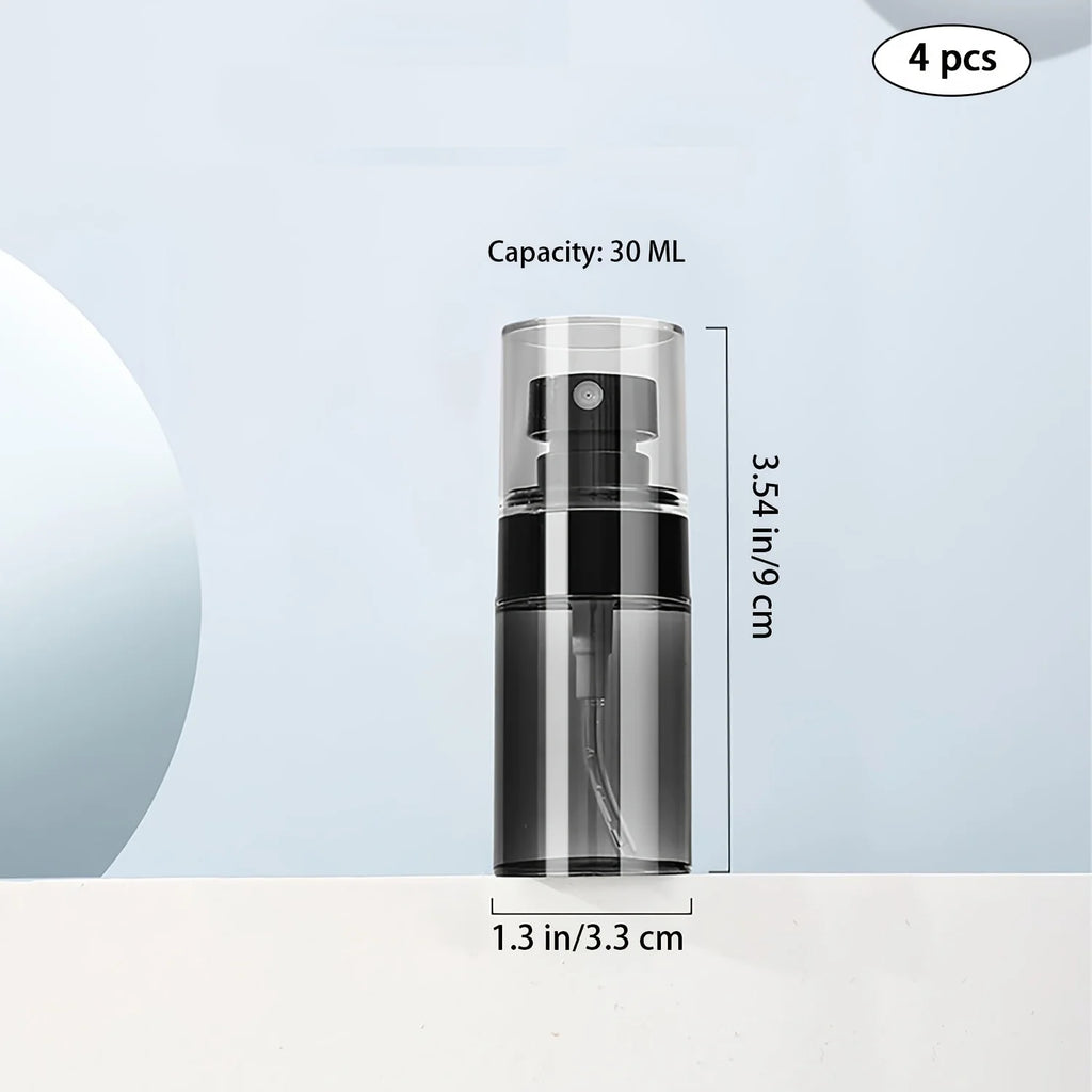 4-Pack 1oz Black Fine Mist Mini Spray Bottles | Travel Refillable Travel Spray Bottles QXL