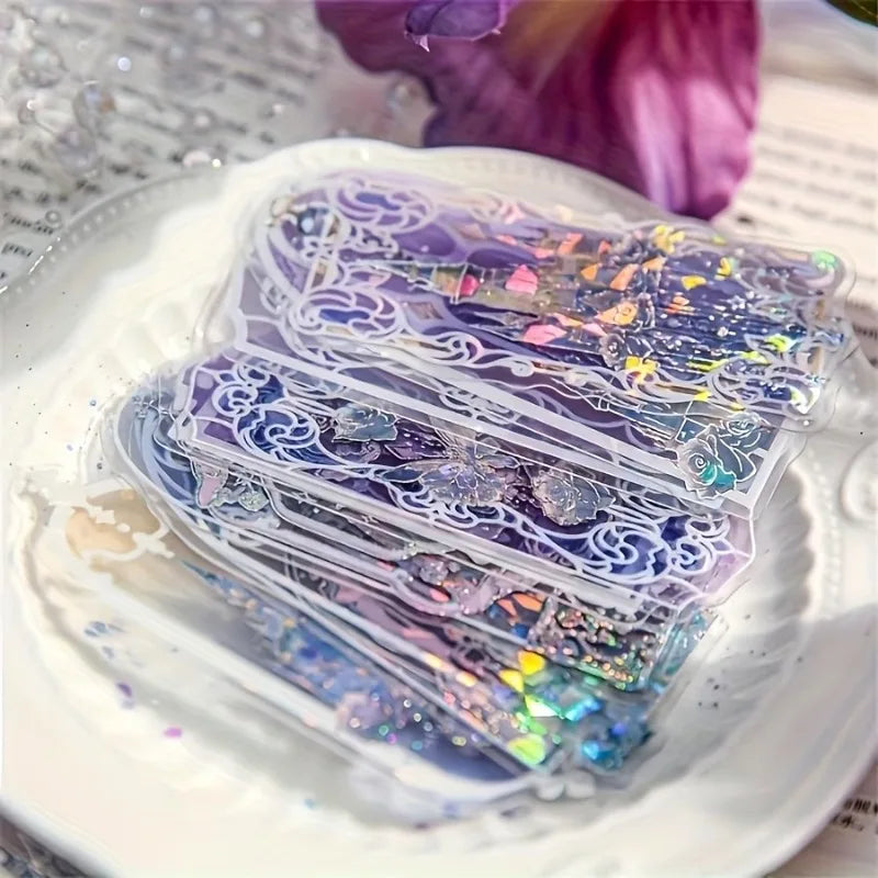 Glitter PVC Bookmarks – Castle & Butterfly Pattern | Gift Decorative Bookmarks QXL