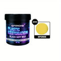 Plastic Restoration Wax & Sponge | Restores Faded Black Trim Car Plastic Restorer QXL 150ml 1