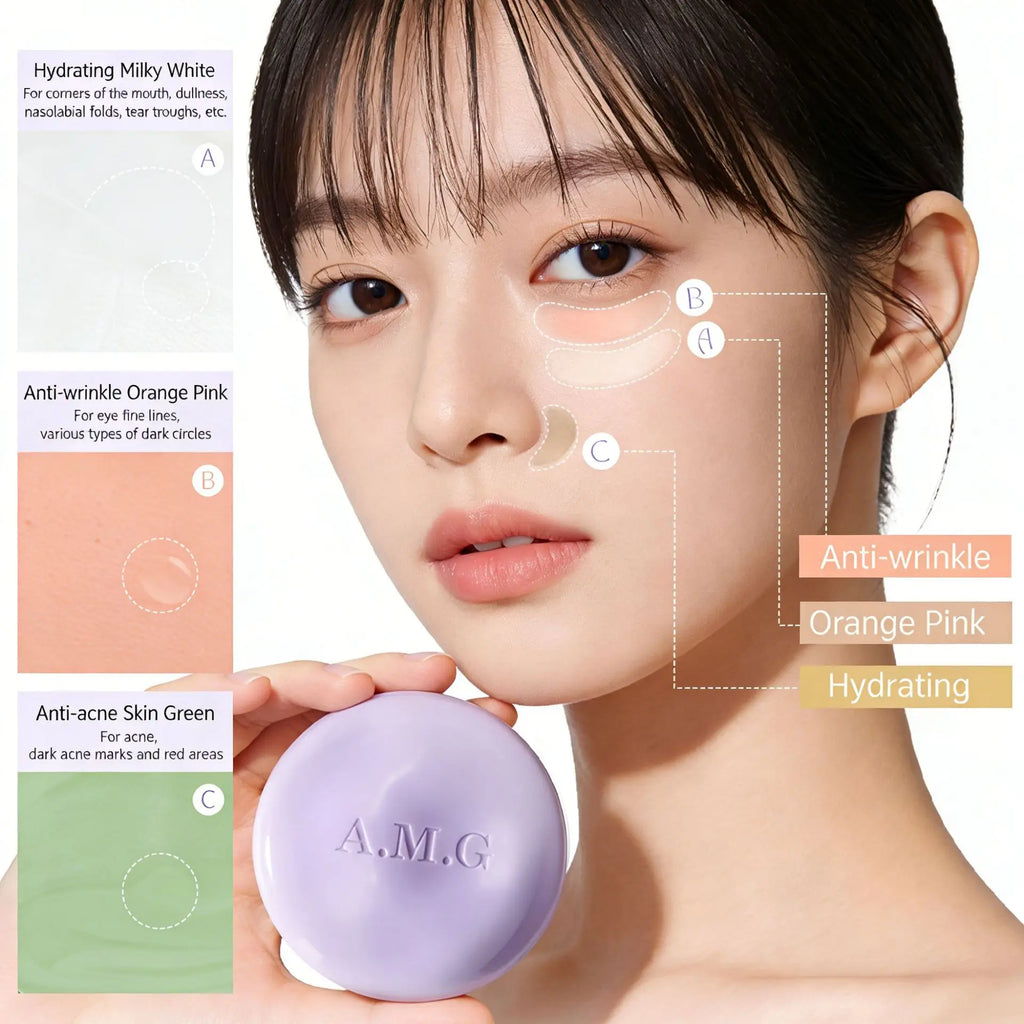 3-Shade Cream Concealer Palette | Waterproof & Long-Lasting Concealer Palette QXL AMG8056
