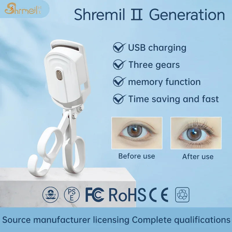 Electric Heated Eyelash Curler | Quick-Heat Portable Lash Tool Heated Eyelash Curler QXL