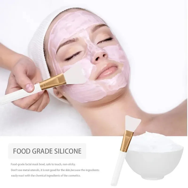 Face Mask Brush Set with Silicone Mixing Bowl – 3 or 4 Pcs Face Mask Tool Set QXL