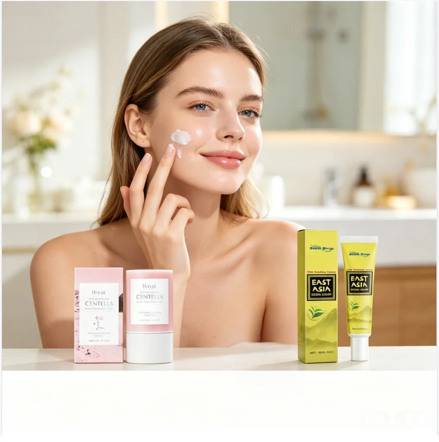 Centella Mud Mask & Herbal Healing Cream Set | Face Detox Kit Face Mask & Cream Set QXL