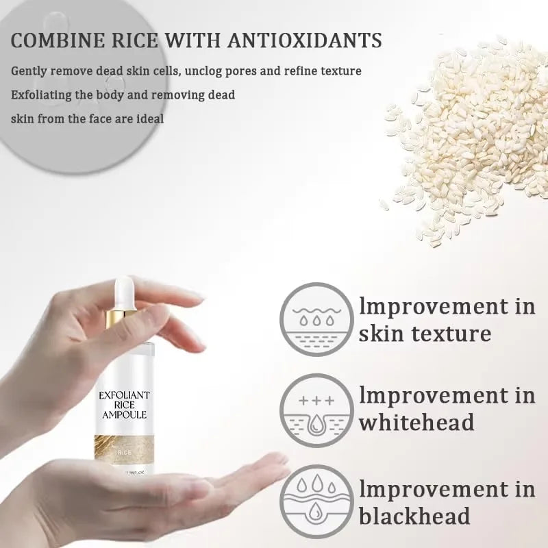 OceAura Rice Exfoliating Brightening Serum | Hyaluronic Acid Exfoliating Face Serum QXL