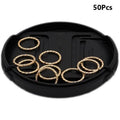 50-Pack Metal Dreadlock Beads & Hair Cuffs – Silver 3D Charms Hair Bead Cuffs QXL 50pcs Gold