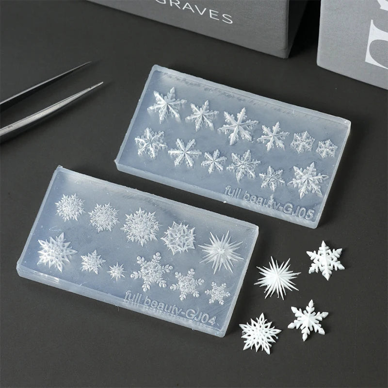 3D Snowflake Silicone Nail Art Mold | Christmas Stamping Nail Art Mold QXL