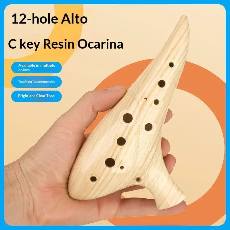 12-Hole Alto C Resin Ocarina | Beginner Instrument & Gift Ocarina Instrument QXL