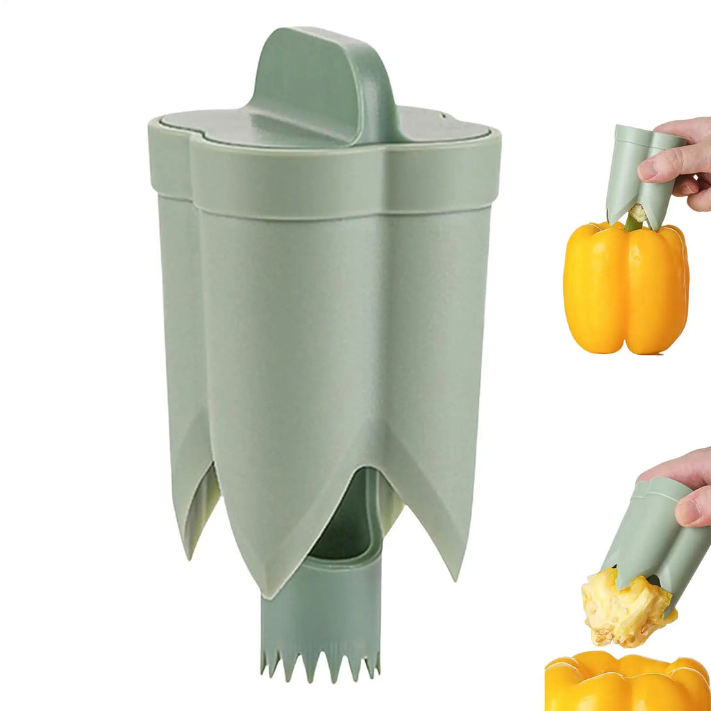 2-in-1 Pepper Corer & Seed Remover | Bell & Chili Coring Tool Vegetable Corer Tool QXL