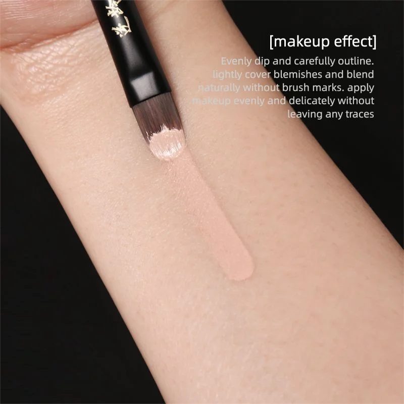 Sandalwood Flat Concealer Brush | Tongue-Shaped Soft Bristles Concealer Brush QXL