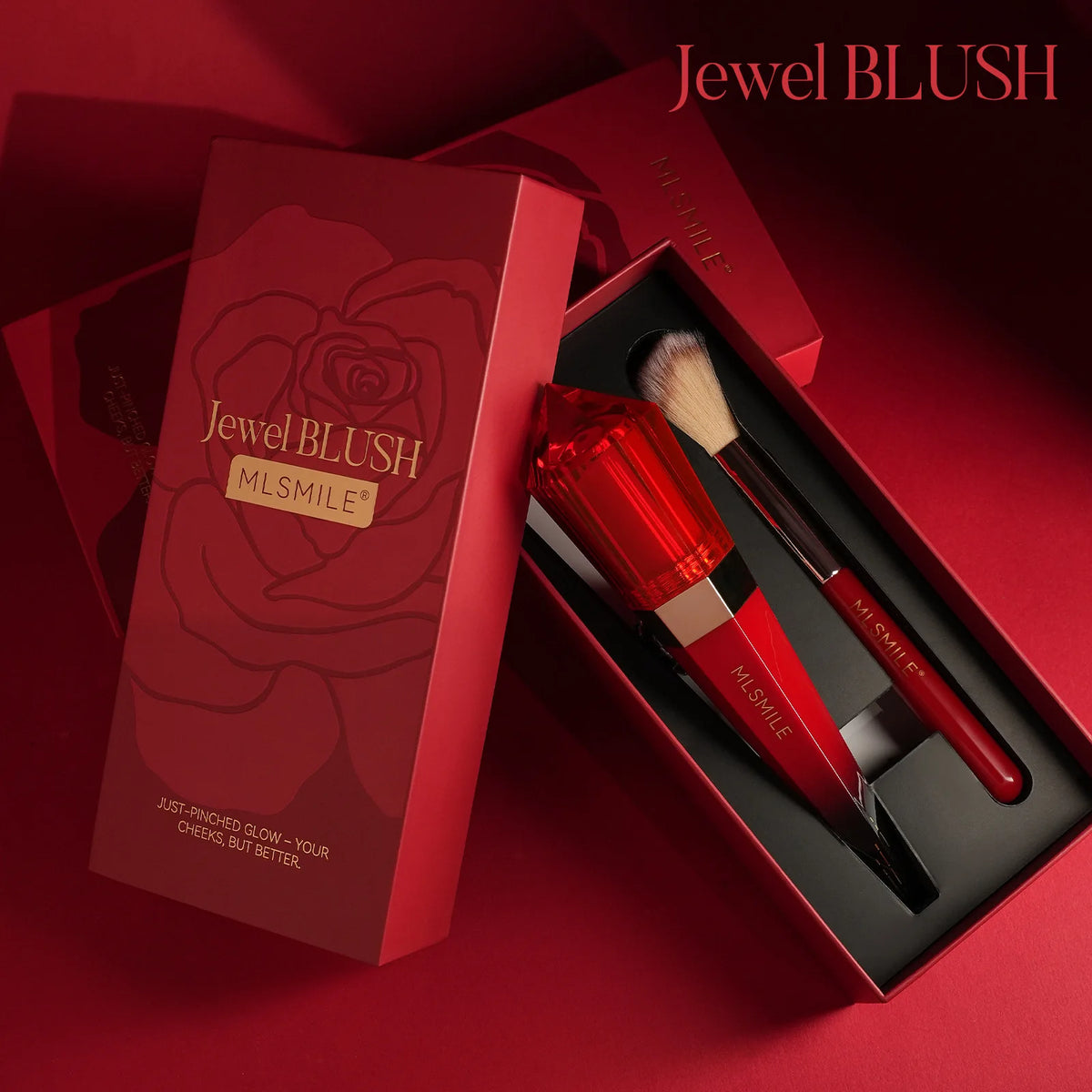 MLSMILE Cream Blush Stick Set with Brush | Shimmer Blusher Cream Blush Set QXL