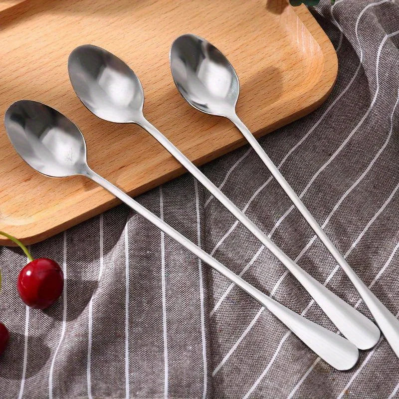 Stainless Steel Long Handle Iced Tea & Coffee Spoon Set Long Handle Spoon QXL