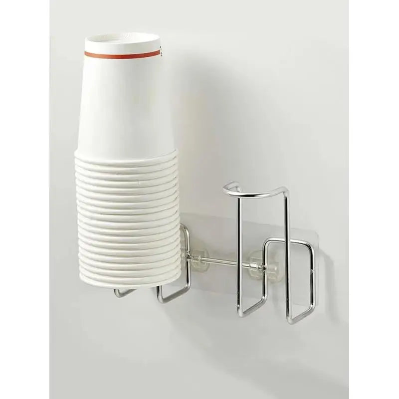 Wall-Mount Stainless Steel Cup Holder – No Drill Required Wall Cup Holder QXL