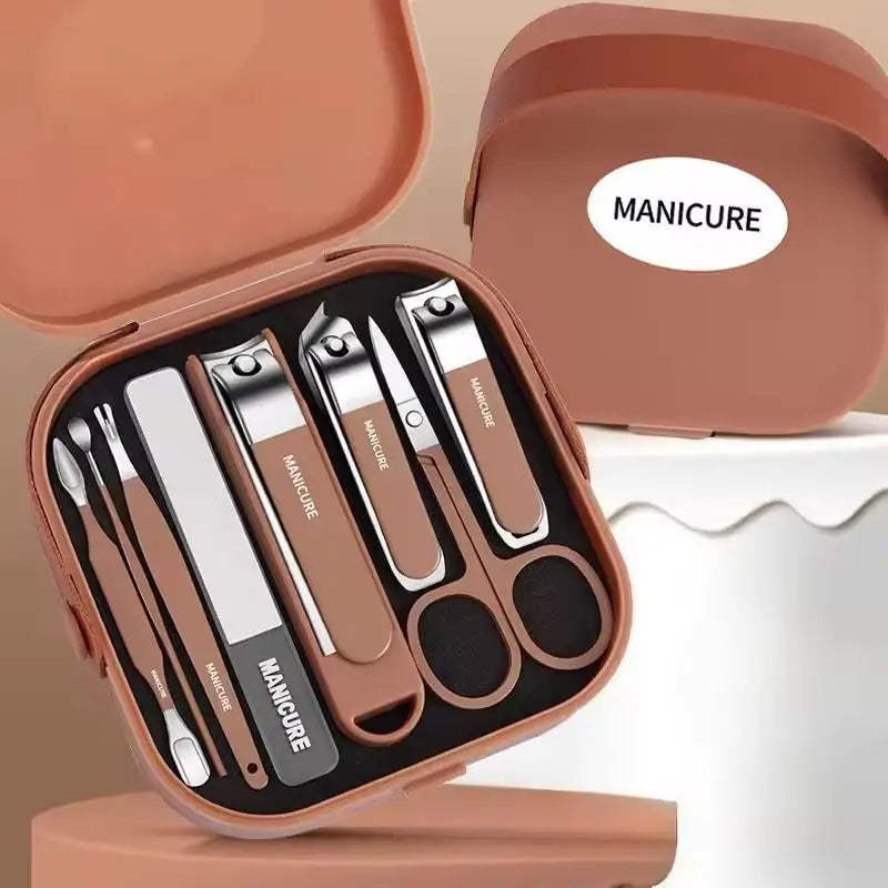 8-Piece Stainless Steel Manicure Set | Travel Nail Grooming Kit Manicure Nail Kit QXL
