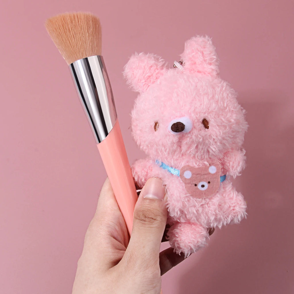 2-Pack Blush & Sculpting Brushes | Bunny Pendant Pink Handle Blush Brush Set QXL