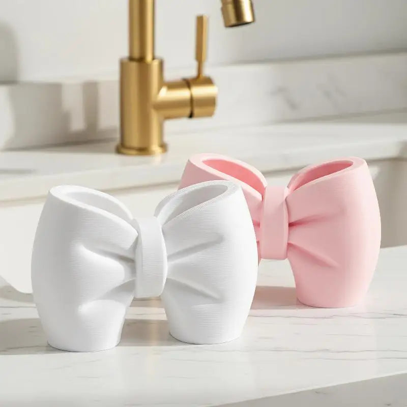 Bow-Shaped Toothbrush & Toothpaste Holder | Bathroom Organizer Toothbrush Holder QXL