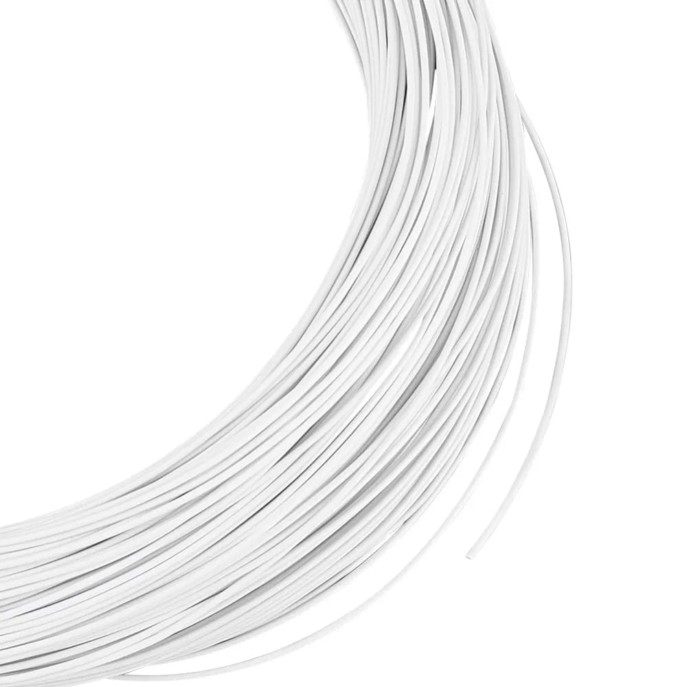 50m White Millinery Wire 1mm PVC Covered Iron | Floral Craft Craft Wire QXL