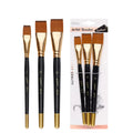 3-Piece Flat Paint Brush Set | Nylon Art Brushes for Acrylic & Oil Art Paint Brush Set QXL 3pcs-Black