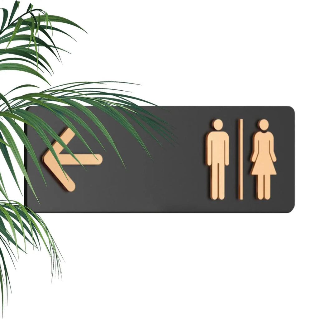 Acrylic Adhesive Restroom Directional Sign | Business & Home Restroom Directional Sign QXL
