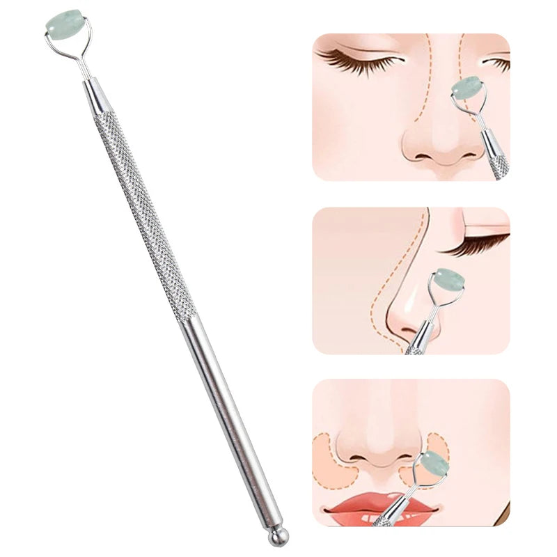 Jade Roller & Gua Sha Facial Massage Set | Skin Firming Tool Jade Facial Roller Set QXL