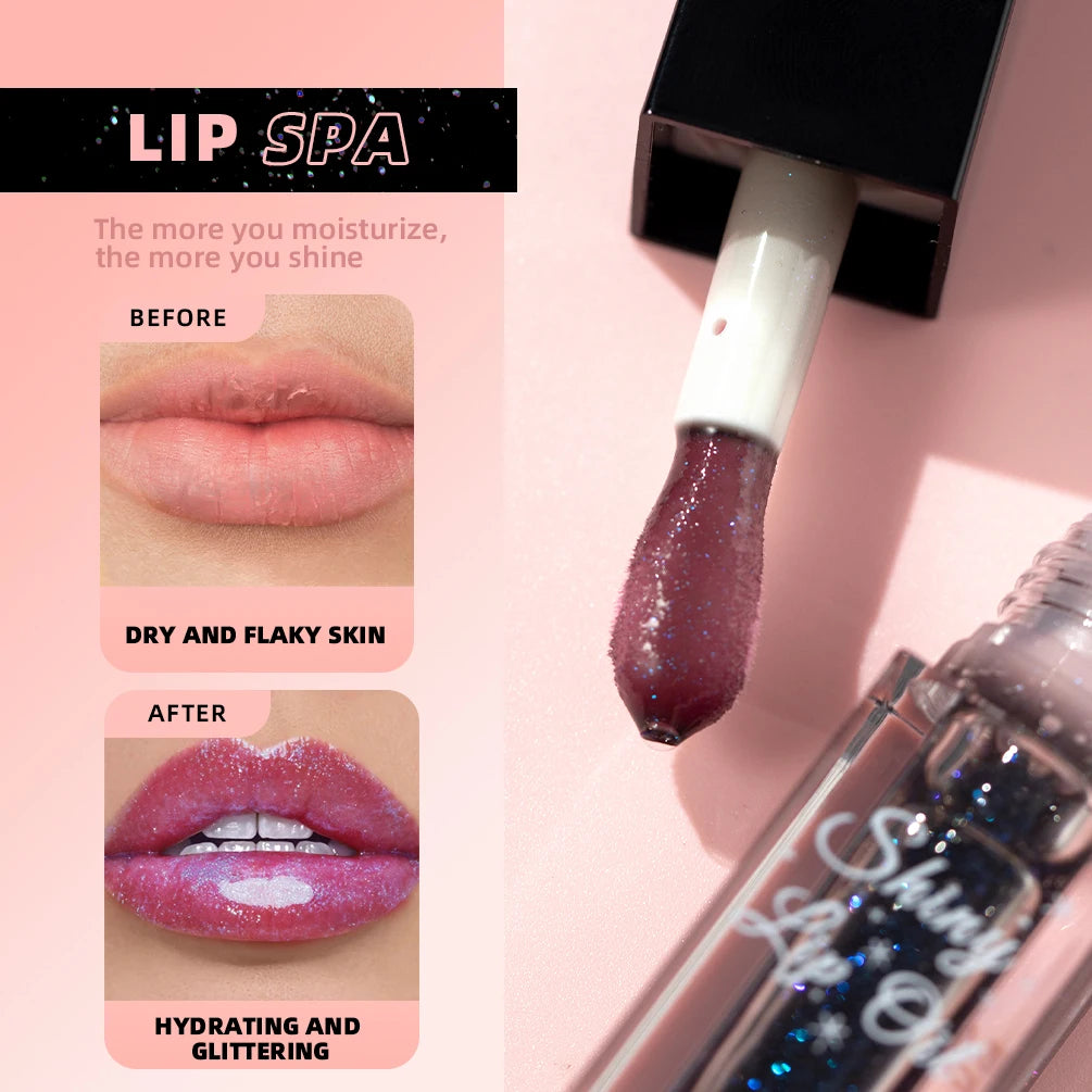 QIBEST Color-Changing Mirror Lip Gloss Oil | Shiny Tinted Balm Lip Gloss Oil QXL