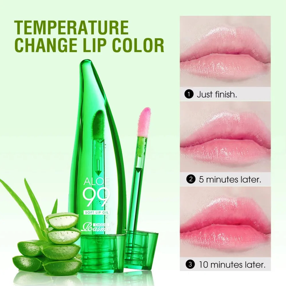 CHOOSE RASME Aloe Vera Colour Changing Lip Oil Gloss 7ml Tinted Lip Oil QXL