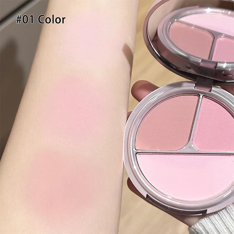 ART VALUE Matte Blush Palette – 3-Color Cheek Tint & Contour Blush Palette QXL 01