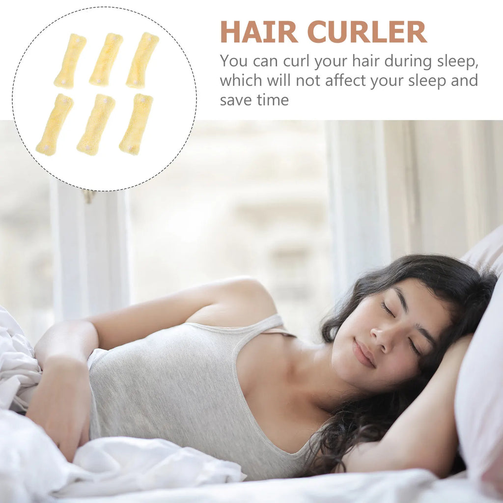 6-Pack Coral Fleece Heatless Sleeping Hair Rollers for Women Sleeping Hair Rollers QXL