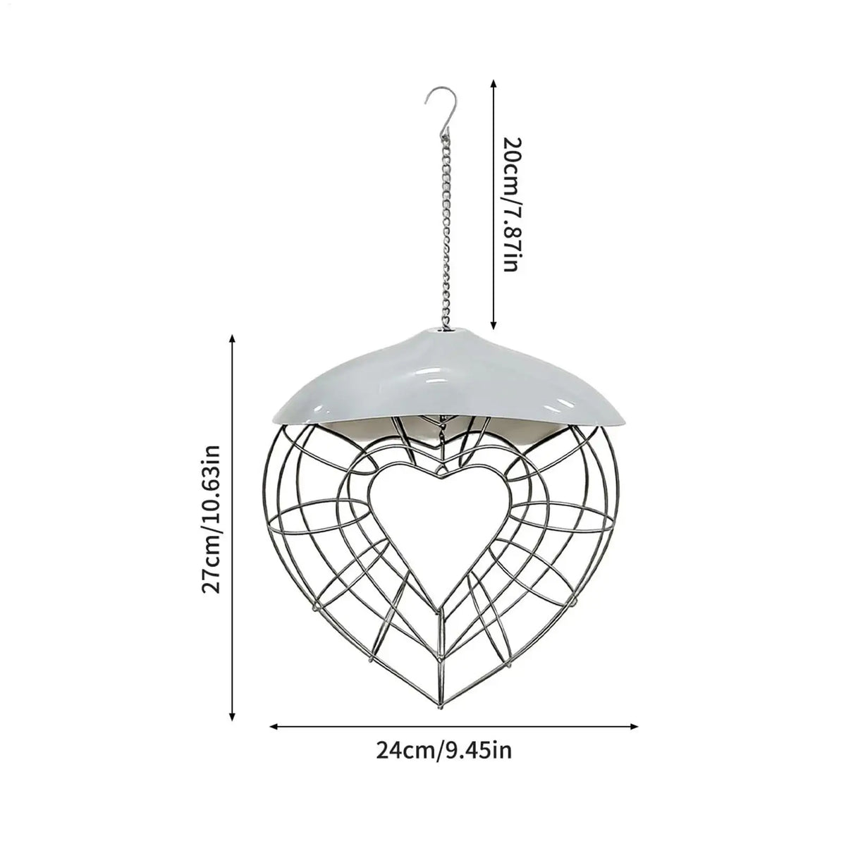 Heart-Shaped Outdoor Suet Ball Bird Feeder – PC & Steel Wild Bird Feeder QXL