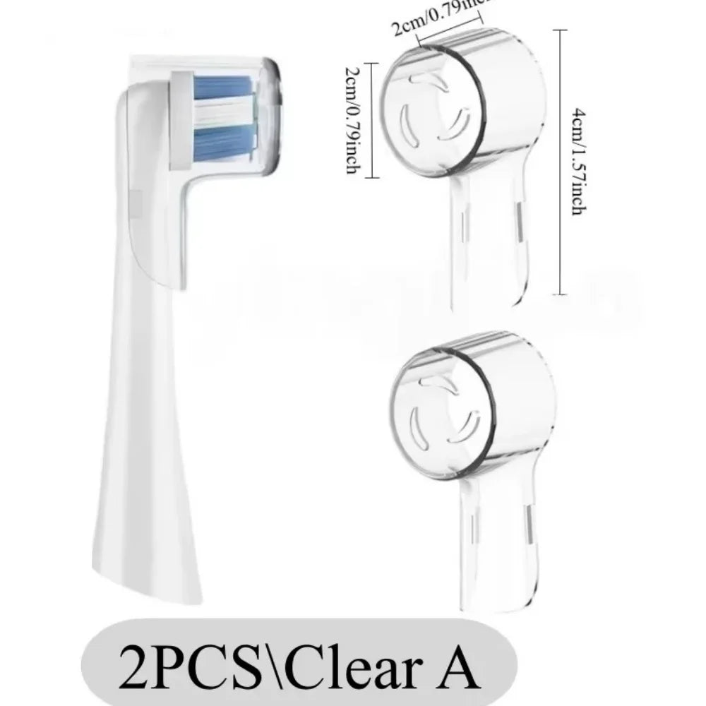 Dustproof Covers for Oral-B iO & Round Electric Toothbrush Heads Toothbrush Head Cover QXL Clear-2 Pcs