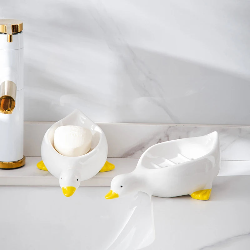 Yellow Duck Soap Dish | Draining Soap Box Bathroom Accessory Soap Dish QXL