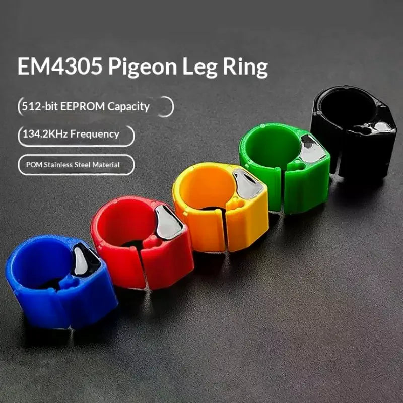 5-Pack RFID Pigeon Foot Ring Tags 134.2KHz EM4305 Waterproof RFID Animal Tag QXL