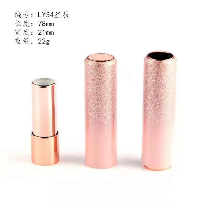 3.5g Empty Lipstick Tube 12.1mm | Refillable Flash Pink Spring Cap Lipstick Tube Container QXL C Plastic