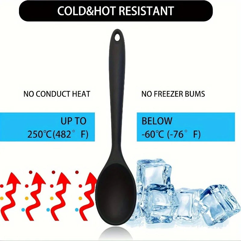 Silicone Cooking Spoons – Non-Stick, Heat Resistant, BPA-Free Silicone Cooking Spoon QXL