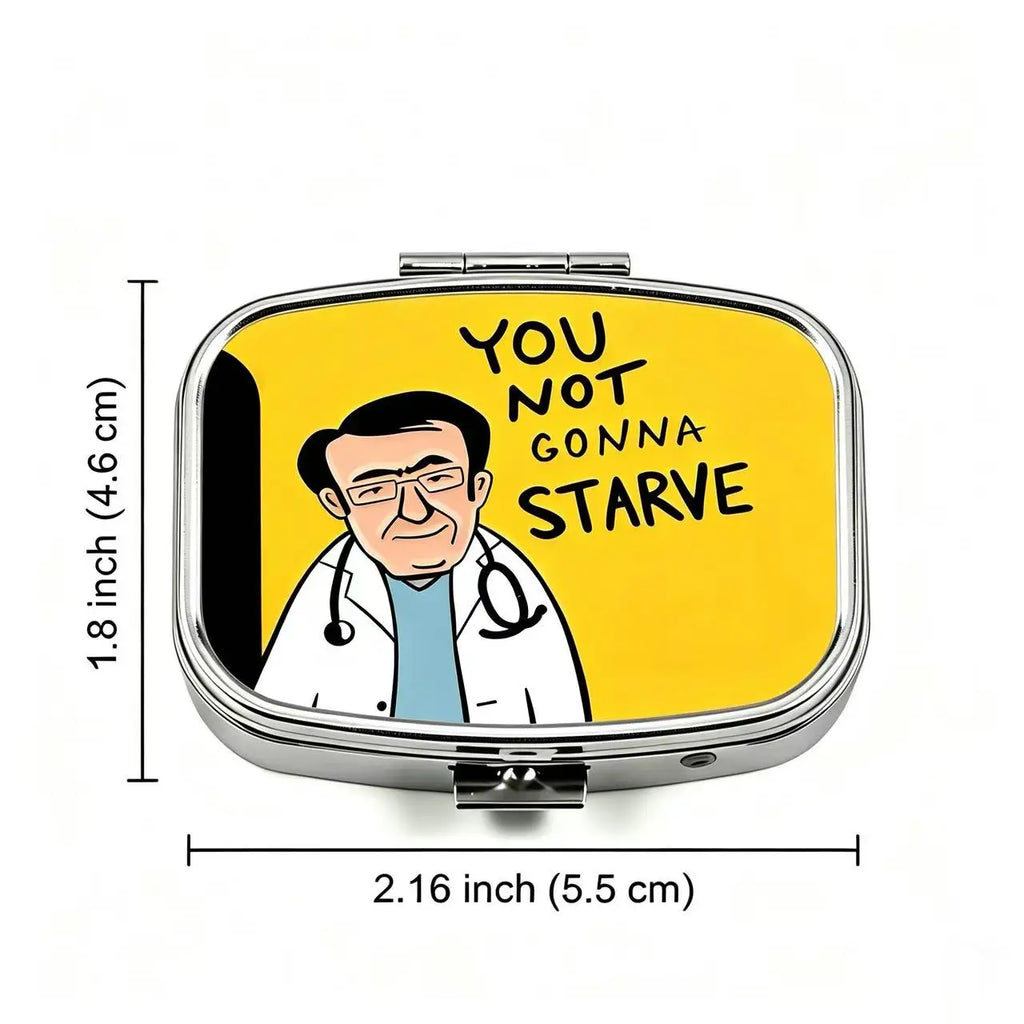 Funny Meme 2-Compartment Pill Box | Vitamins & Supplement Case Novelty Pill Case QXL