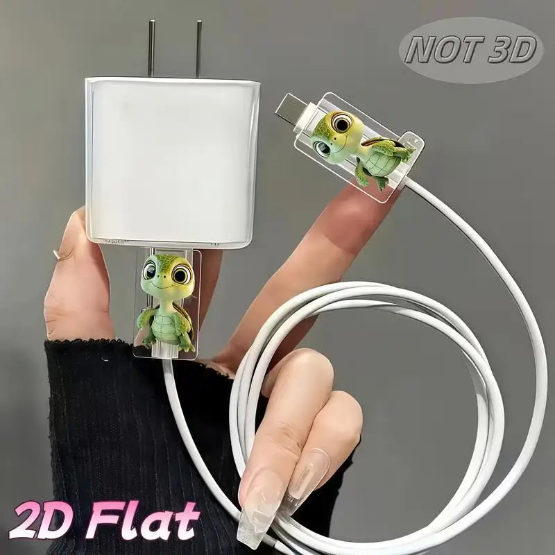 2-Pack Cartoon Turtle Cable Protectors | Type-C Anti-Break Cable Protector QXL