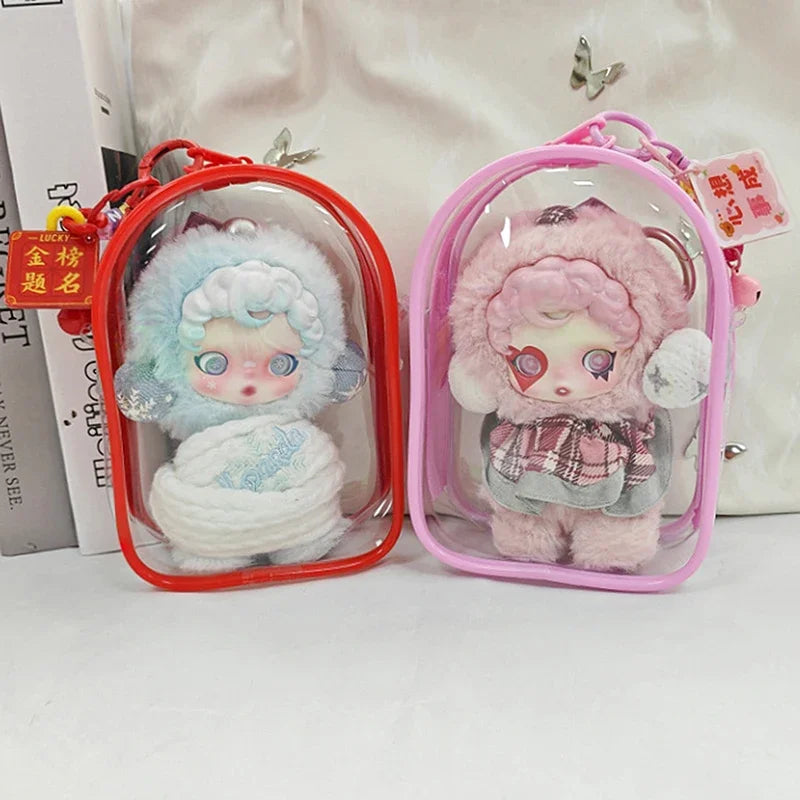 Transparent PVC Doll Display Case 15cm | Dustproof Zipper Bag Doll Display Case QXL
