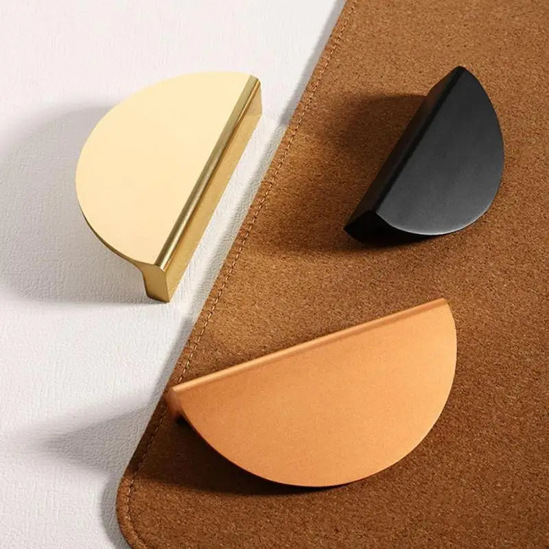 Gold Semi-Circular Cabinet Handle | Zinc Alloy Drawer Pull Knob Cabinet Door Handle QXL