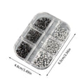Y2K Punk Metal Rivet Nail Charms | 6-Grid Black & Silver Studs Nail Art Charms QXL onesize