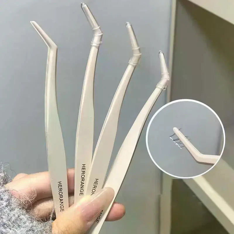 Anti-Stick Curved Tweezers for False Eyelash Application Eyelash Tweezers QXL