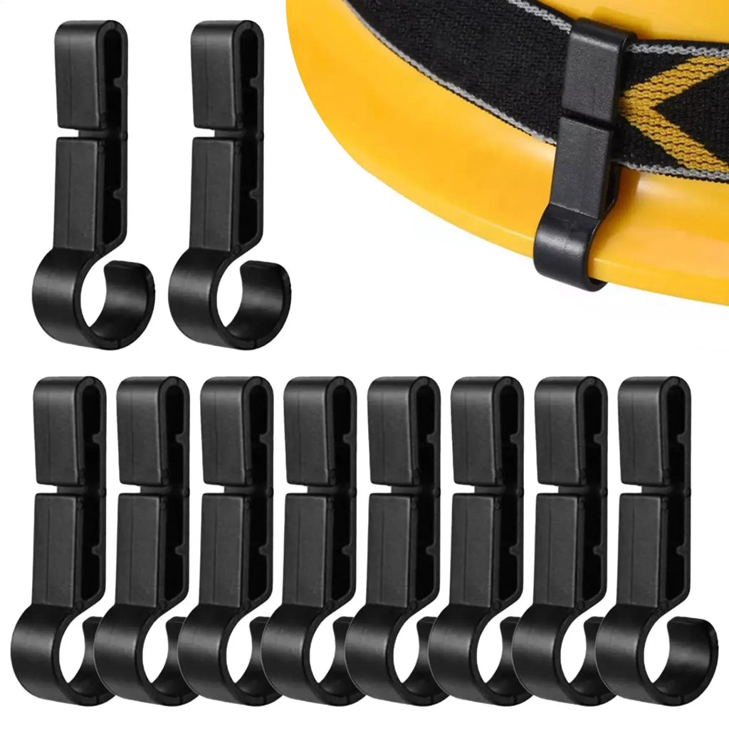 10-Pack Hard Hat Headlamp Clips | Non-Slip ABS Safety Hooks Hard Hat Accessories QXL