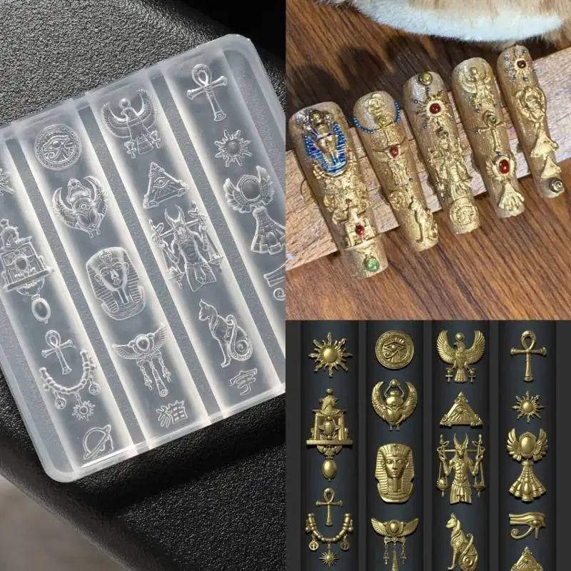 3D Lion Dance Silicone Nail Art Mold | DIY Manicure Template Nail Art Mold QXL