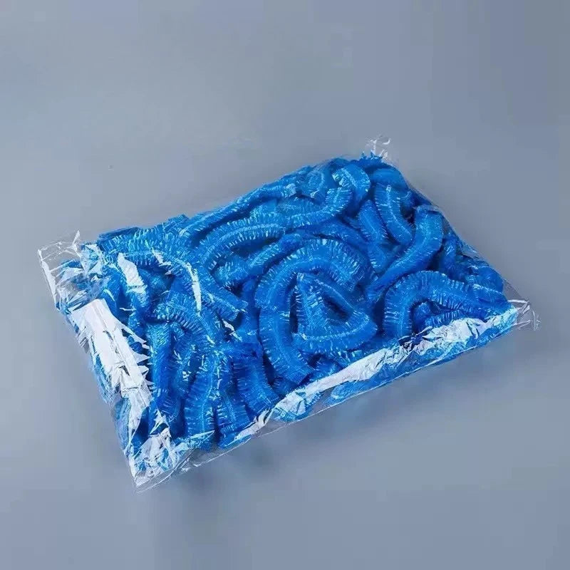 50-Pack Disposable Shower Caps | Waterproof Transparent Hair Covers Disposable Shower Cap QXL Blue 50Pcs