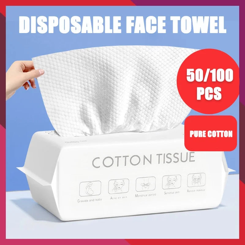 Disposable Face Towels | Soft Pearl Cotton Makeup Remover Wipes Disposable Face Towel QXL