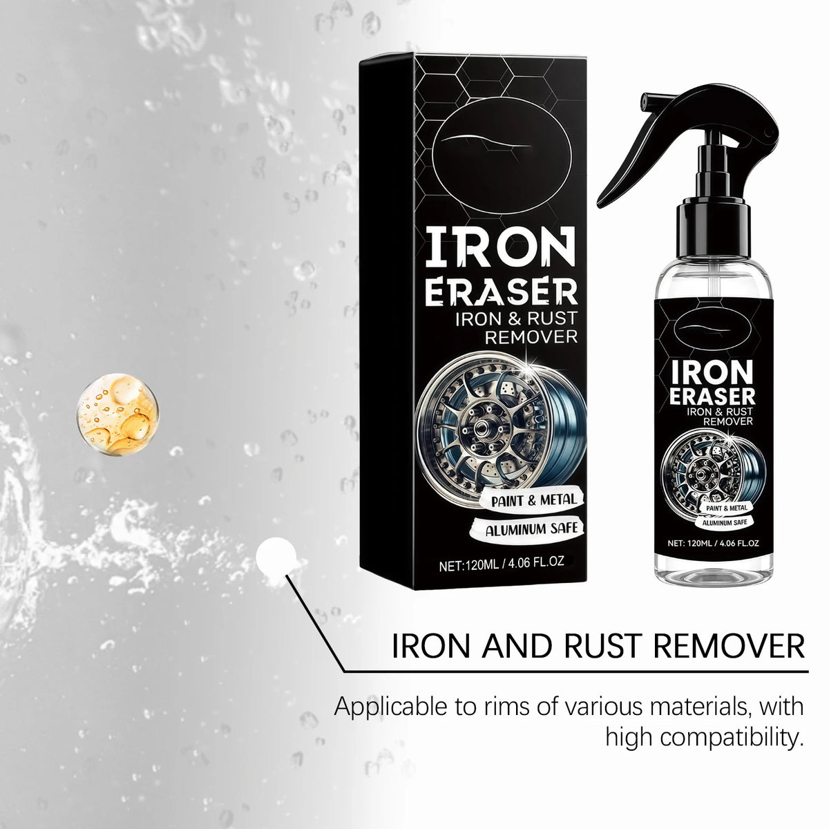 Car Rust Remover Spray – Wheel & Oxide Stain Cleaner 120ml Car Rust Remover Spray QXL