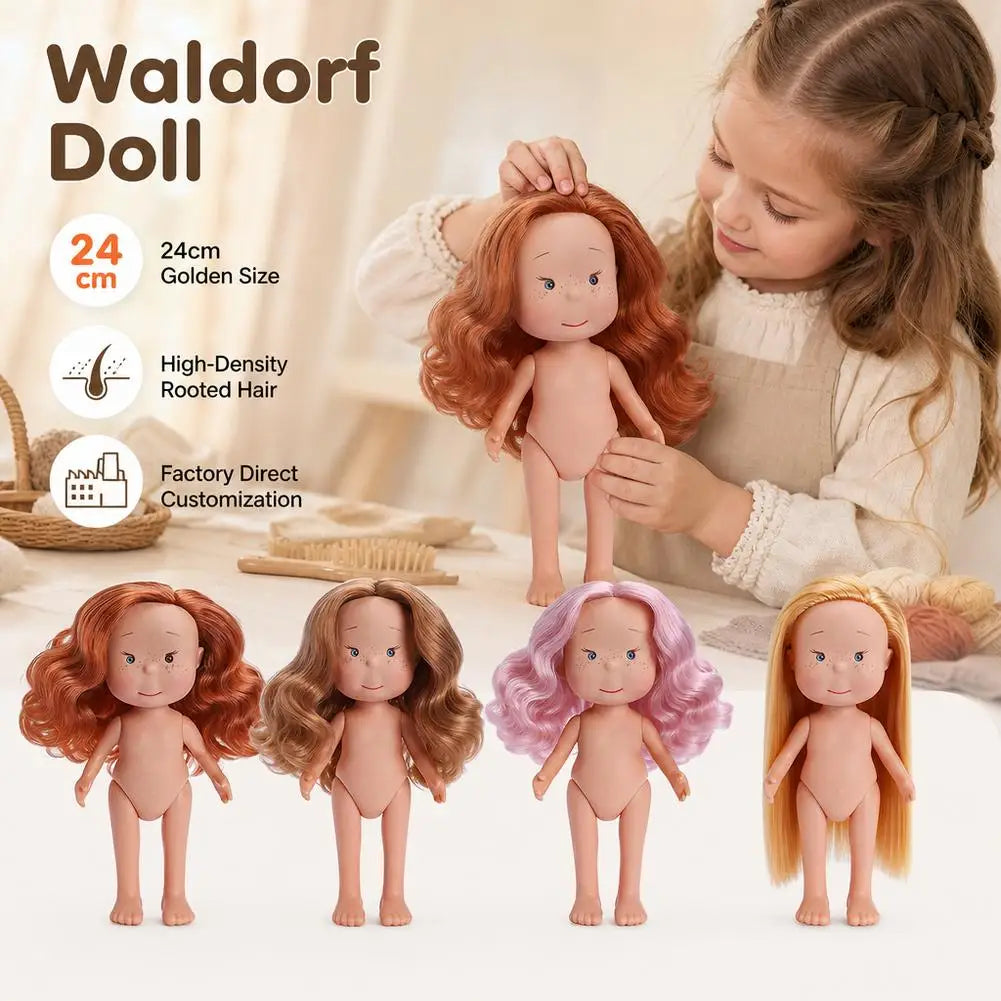 24cm Freckle Makeup Doll | Movable Joints DIY Dress-Up Fashion Doll QXL