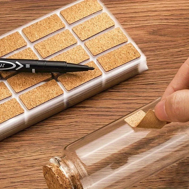 6-Sheet Waterproof Cork Labels for Organizing & Classifying Cork Adhesive Labels QXL