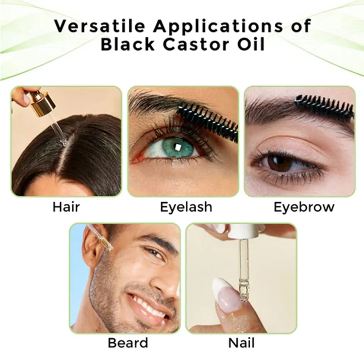 OUHOE Black Castor Oil Hair Growth & Lash Treatment 60ml Hair Growth Oil QXL